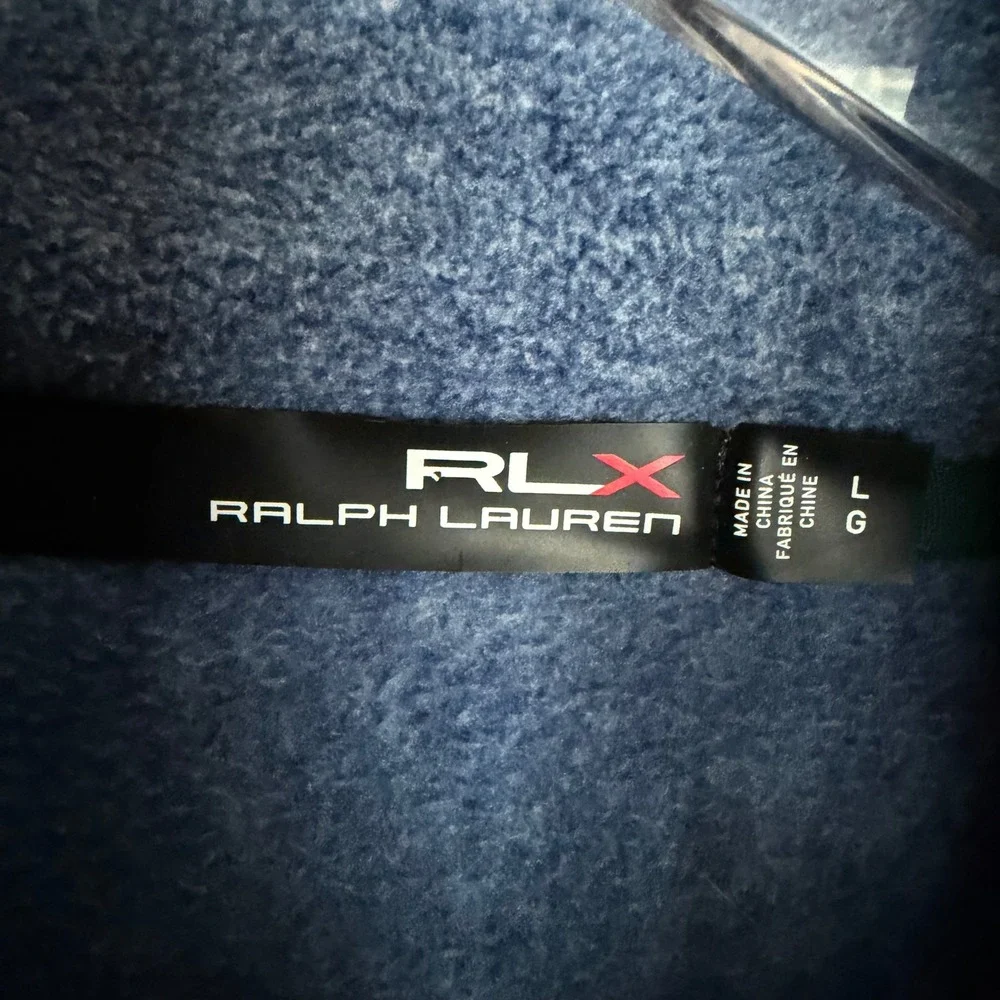 RLX Ralph Lauren 1/4 Snap Fleece Pullover Blue Golf Layer Performance Size Large